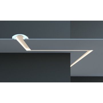 Profil pentru banda LED din polistiren extrudat acoperit cu rasina minerala KD113 - 6x16.5x115 cm