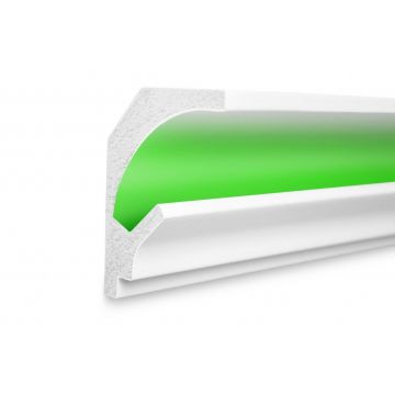 Profil pentru banda LED din polistiren extrudat acoperit cu rasina minerala KD202 - 15x9x115 cm