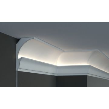 Profil pentru banda LED din polistiren extrudat acoperit cu rasina minerala KD205 - 15x9x115 cm