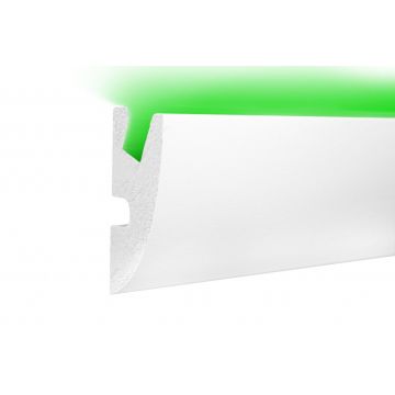 Profil pentru banda LED din polistiren extrudat acoperit cu rasina minerala KD304 - 9.5x4.5x115 cm