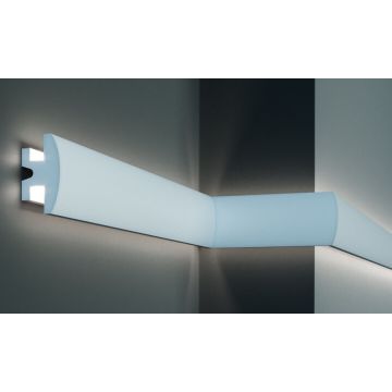 Profil pentru banda LED din polistiren extrudat acoperit cu rasina minerala KD305 - 9x5x115 cm