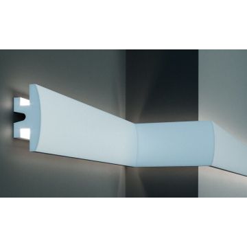 Profil pentru banda LED din polistiren extrudat acoperit cu rasina minerala KD306 - 12x5.5x115 cm