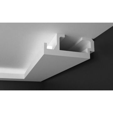 Profil pentru banda LED din polistiren extrudat acoperit cu rasina minerala KD408 - 19.5x8x115 cm