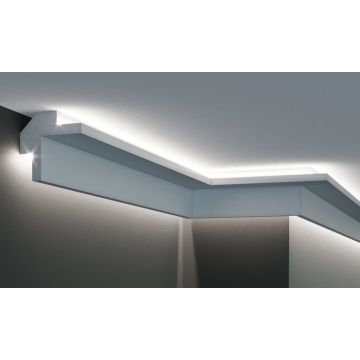 Profil pentru banda LED din polistiren extrudat acoperit cu rasina minerala KD503 - 8.4x8.4x115 cm