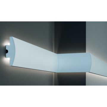 Profil pentru banda LED din polistiren extrudat acoperit cu rasina minerala KD506 - 12x4.4x115 cm