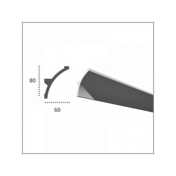 Profil pentru banda LED din poliuretan KF702 - 8x6x244 cm