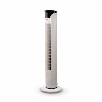Ventilator turn Bohm 32  , 45W, 3 viteze, Functie de oscilatie 70  , Indicator LED, Telecomanda, Alb