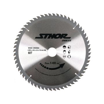 Disc circular pentru lemn 250 mm x 30 mm x 3.0 mm, 60 dinti – taiere fina si precisa