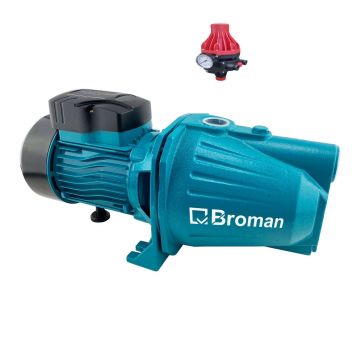 Pompa apa autoamorsanta Broman JET100L, 1800W, 60 l/min, H refulare 48m + Prescontrol automat Elefant EWPC-3, 1.1kW, racord 1