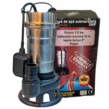 Pompa submersibila apa murdara Broman SWP inox, 2800 W, 220 V, 31 mc/h, refulare 14 m