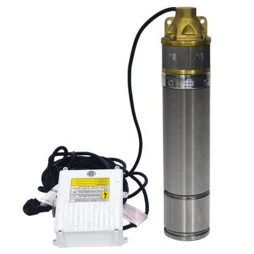 Pompa submersibila Fermax 4SKM-100, 0.75kW, 3200 l/h, 65m, 2 turbine bronz, cablu 15m