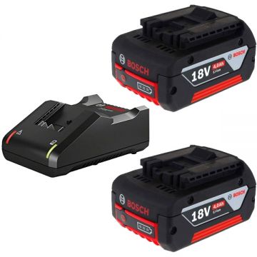 Bosch  1600A019S0 - Set 2 acumulatori si incarcator Li-Ion 18 V 4 Ah incarcare rapida