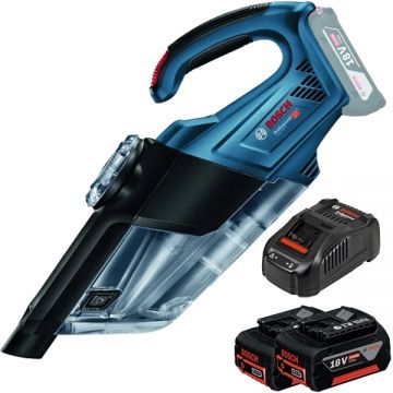 Bosch  GAS 18V-1 + 1600A00B8J - Aspirator 60 mbar + Set 2 acumulatori si incarcator Li-Ion 18 V 5 Ah