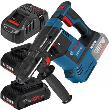 Bosch  GBH 18V-26 + ProCORE + GAL 1880 CV - Rotopercutor SDS-Plus 2.6 J + Set 2 acumulatori si incarcator Li-Ion 18 V 4 Ah