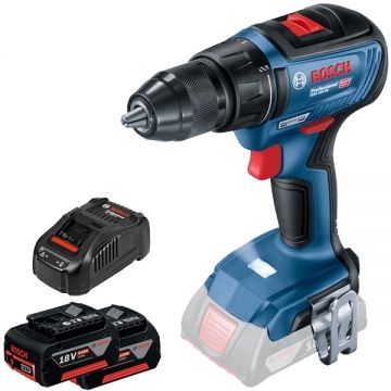 Bosch  GSR 18V-50 + 1600A00B8J - Masina de gaurit si insurubat 50 Nm + Set 2 acumulatori si incarcator Li-Ion 18 V 5 Ah