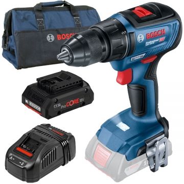 Bosch  GSR 18V-50 + ProCORE + GAL 1880 CV + 1619BZ0100 - Masina de gaurit si insurubat 50 Nm + Set acumulator si incarcator Li-Ion 18 V 4 Ah + Geanta textila
