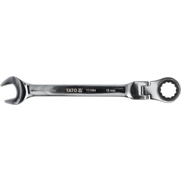 Cheie combinata cu clichet si cap flexibil 18mm – Yato YT-1684, 235mm