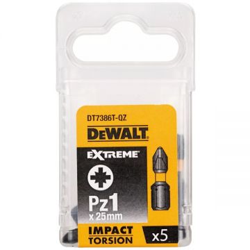 DeWalt  DT7386T - Set capete de insurubare profil PZ1 5 bucati rezistenta impact