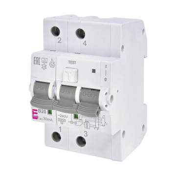 Dispozitiv modular de protectie arc electric AFDD RCBO 20A 240V ETI 002173815