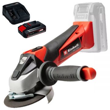 Einhell  TE-AG 18/115 Li PXC + Starter Kit - Polizor unghiular 115 mm + Set 1 acumulator si incarcator Li-Ion 18 V 2.5 Ah