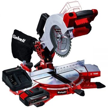 Einhell  TE-MS 18/210 Li PXC + Starter Kit - Fierastrau circular stationar 210x30 mm + Set 1 acumulator si incarcator Li-Ion 18 V 2.5 Ah