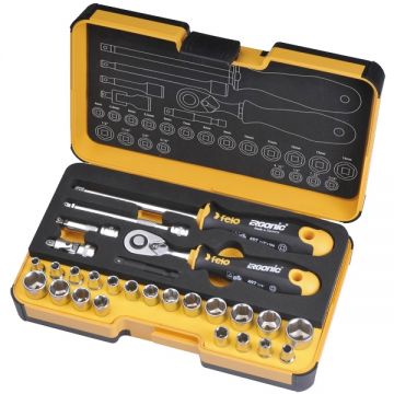 Felo  R-GO - Set chei tubulare mixt 27 bucati