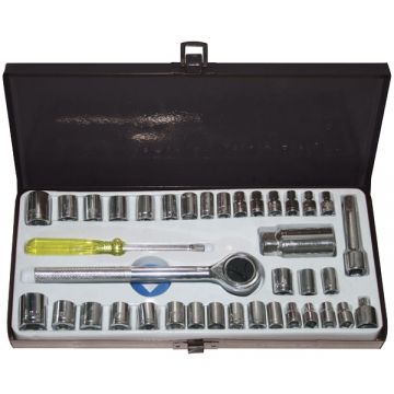 Gadget  330552 - Set capete chei tubulare 4-13  mm patrat 1/4 inch si 3/8 inch 40 bucati