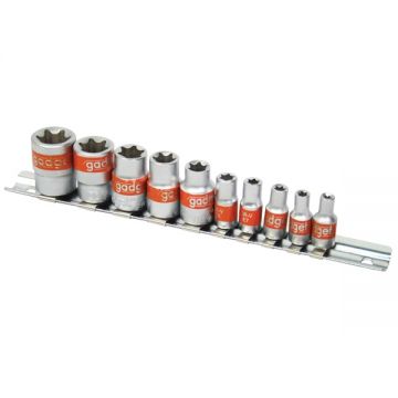 Gadget  330561 - Set capete chei tubulare 4-18  mm patrat 1/4 inch si 3/8 inch 10 bucati