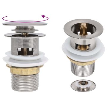 Gossi ventil scurgere push functie de preaplin argintiu 6,4x6,4x9,1cm