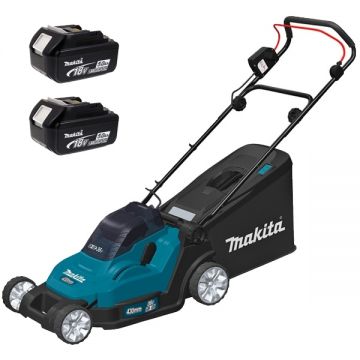 Makita  DLM432PT2 - Masina de tuns iarba cu 2 acumulatori Li-Ion 18 V 5 Ah 43 cm 50 l