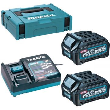 Makita  PSK XGT - Set 2 acumulatori si incarcator Li-Ion 40 V 2.5 Ah incarcare rapida valiza speciala