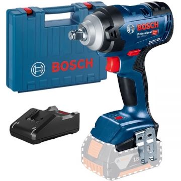 Bosch  GDS 18V-400 + GAL 18V-40 - Masina de insurubat cu impact fara acumulatori Li-Ion 18 V - Ah patrat 1/2 inch 400 Nm M10-M20 valiza plastic + Incarcator acumulatori