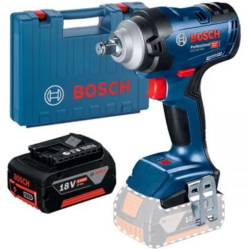 Bosch  GDS 18V-400 + GBA - Masina de insurubat cu impact 400 Nm M10-M20 motor fara perii valiza plastic + Acumulator Li-Ion 18 V 5 Ah