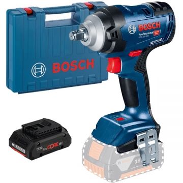 Bosch  GDS 18V-400 + ProCORE - Masina de insurubat cu impact patrat 1/2 inch 400 Nm M10-M20 valiza plastic + Acumulator Li-Ion 18 V 4 Ah