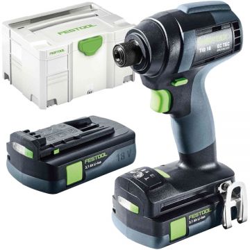 Festool  TID 18-Basic - Masina de insurubat cu impact cu 2 acumulatori Li-Ion 18 V 3.1 Ah 180 Nm M8 valiza speciala