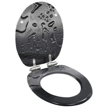 Gossi capac wc cu inchidere silentioasa, mdf, design picatura de apa