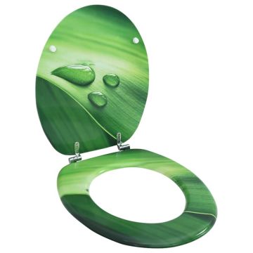 Gossi capac wc, mdf, verde, model picatura de apa