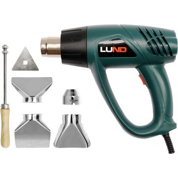 Lund  79325 - Suflanta cu aer cald 2000 W 350-550 grade C - l/min valiza plastic accesorii