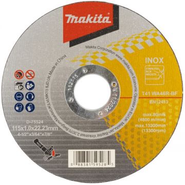 Makita  D-75524 - Disc taiere inox 115x22.2x1 mm 1 buc