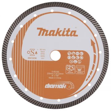 Makita  D-80195 - Disc diamantat de taiere continuu 230x22.2x2.6 mm taiere umeda si uscata