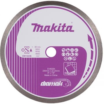 Makita  D-80254 - Disc diamantat de taiere continuu 230x22.2x2.2 mm taiere umeda si uscata