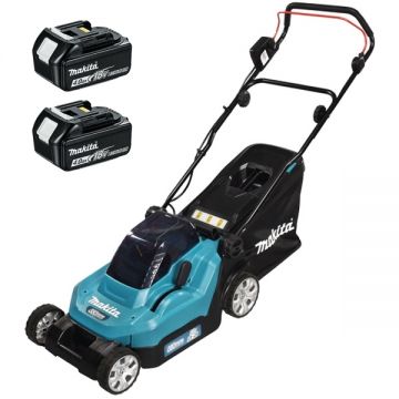 Makita  DLM382PM2 - Masina de tuns iarba cu 2 acumulatori Li-Ion 18 V 4 Ah 38 cm 40 l