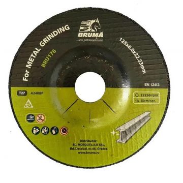Panza disc flex T27 125x22.23x6mm pentru taiat si polizat metal ,Cod: BRU176