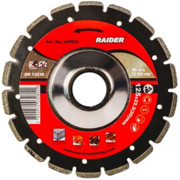 Raider  209936 - Disc diamantat de taiere segmentat 125x22.2x- mm taiere uscata