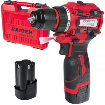 Raider  RD-BCDL39 - Masina de gaurit si insurubat cu 2 acumulatori Li-Ion 16 V 1.5 Ah 30 Nm valiza plastic