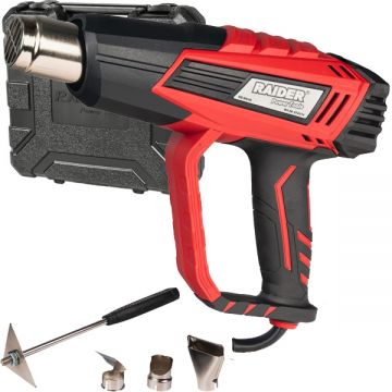 Raider  RD-HG28 - Suflanta cu aer cald 2000 W 350-600 grade C 500 l/min display digital valiza plastic accesorii