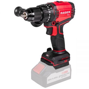 Raider  RDP-YBID20 - Masina de gaurit si insurubat cu percutie fara acumulatori si incarcator Li-Ion 20 V - Ah 60 Nm motor fara perii led iluminare