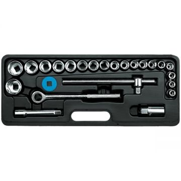 Vorel  58240 - Set capete chei tubulare 8-27  mm patrat 1/2 inch 24 bucati