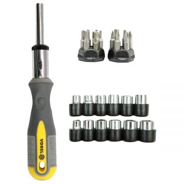 Vorel  60975 - Set capete de insurubare si chei tubulare mixt 29 bucati