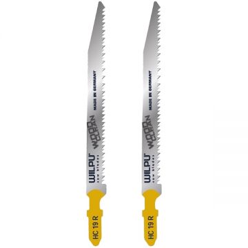 Wilpu  HC 19 R - Set panze fierastrau pendular tija cu un prag de prindere (T) 117 mm lemn taiere dreapta fina 2 bucati